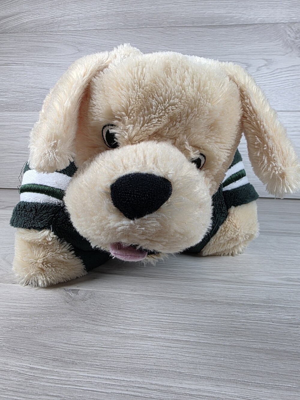 Pillow Pets Michigan State University Themed Plush Dog w Green and White SU15
